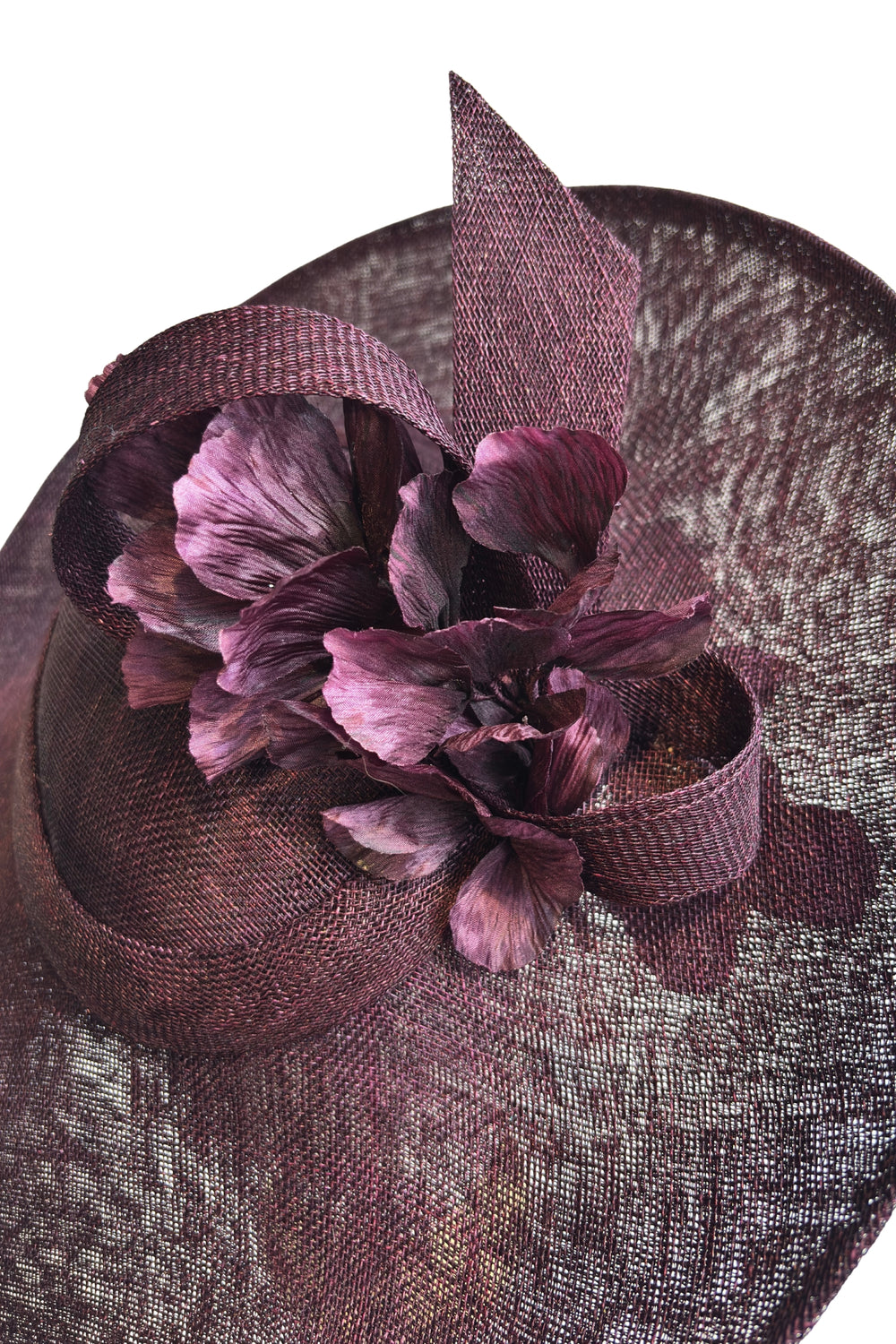 Load image into Gallery viewer, Bow Sidesweep Hat Aubergine x Juliette Botterill