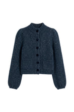 Load image into Gallery viewer, Bruton Navy Knitted Merino Wool, Alpaca &amp; Silk Cardigan Jacket