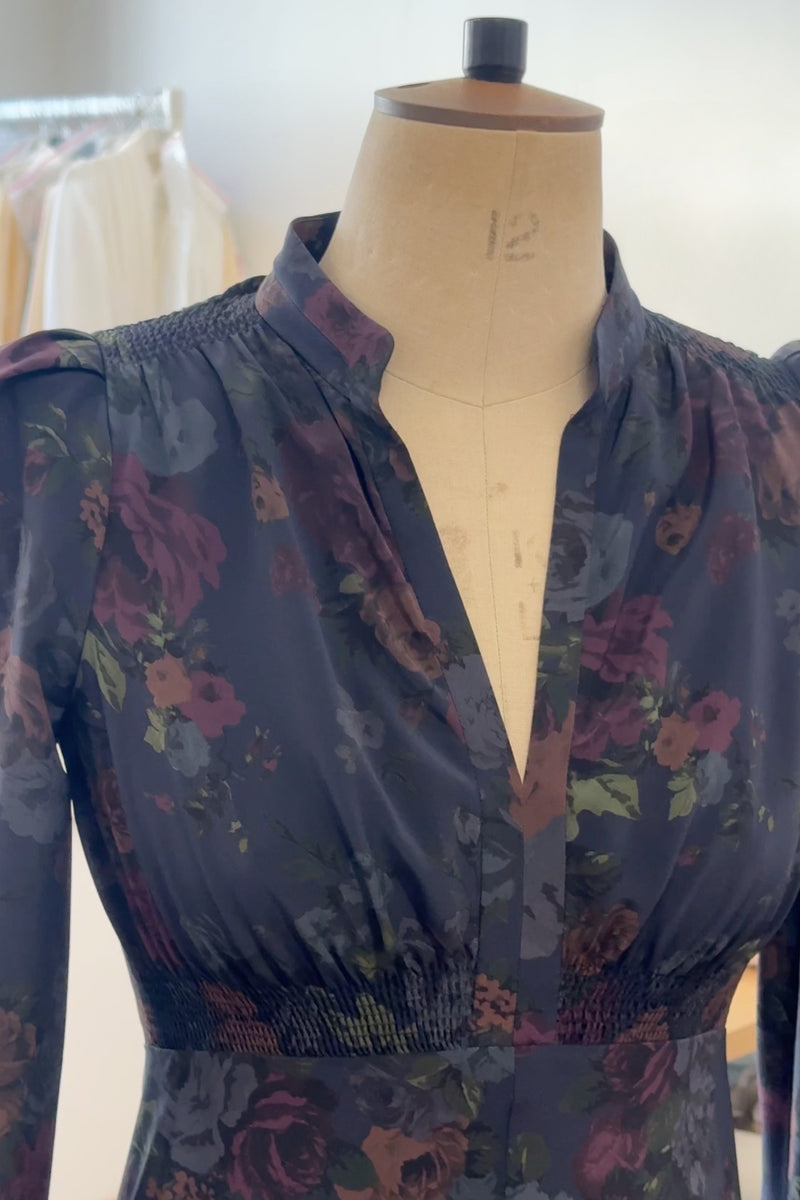 Load image into Gallery viewer, Baroque Silk Tea Dress Château Wallpaper