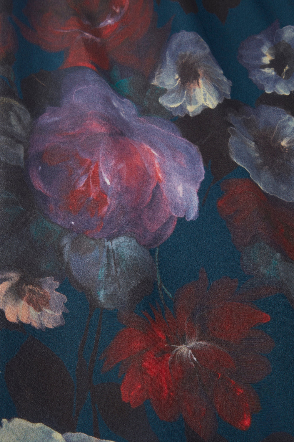 Load image into Gallery viewer, Baroque Silk Tea Dress Midnight Painterly Floral