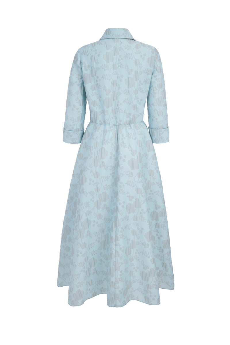 Load image into Gallery viewer, Rimini Dress Floral Matelassé Eucalyptus ARCHIVE SALE