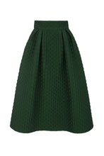 Load image into Gallery viewer, Remy 50&#39;s Midi Skirt Forest Green Diamond Cloqué