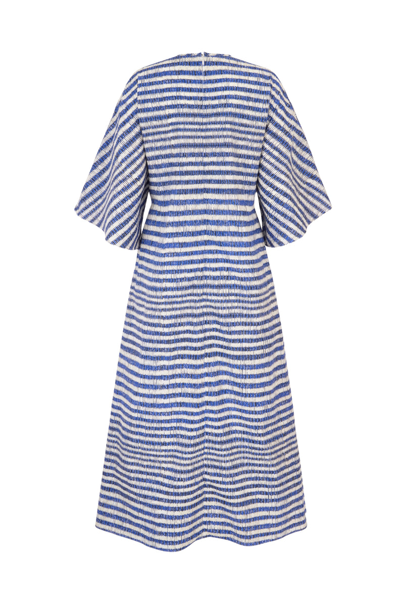 Load image into Gallery viewer, Katya Cotton Easy Dress Blue Ladders ARCHIVE SALE