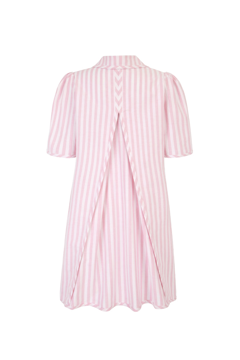 Load image into Gallery viewer, Beverley Pink Striped Mini Shirt Dress ARCHIVE SALE