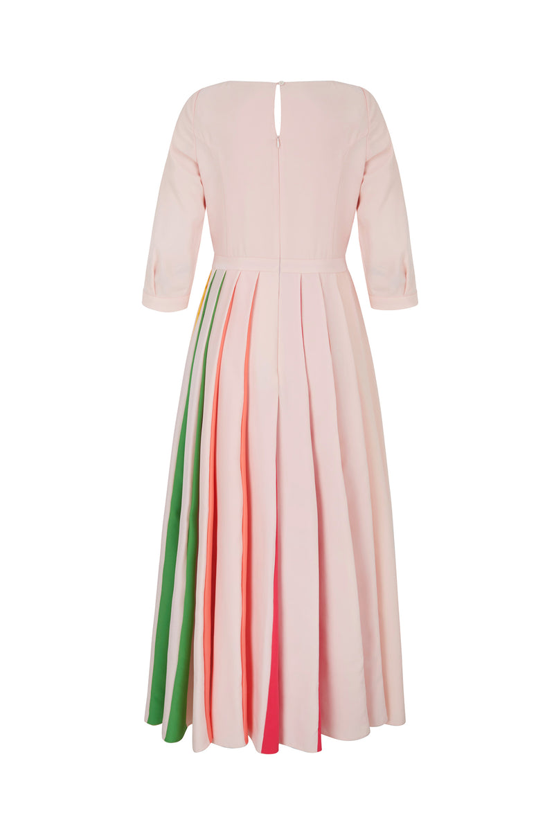 Load image into Gallery viewer, Boat Neck Rainbow Midi Dress - ARCHIVE SALE