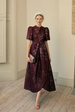 Load image into Gallery viewer, Delphine Dress Merlot Jacquard
