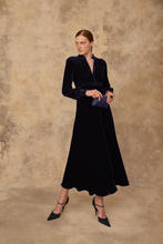 Load image into Gallery viewer, Gloria Velvet Tea Dress Navy