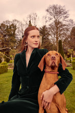 Load image into Gallery viewer, Louisa Coat Dress Velvet Forest Green