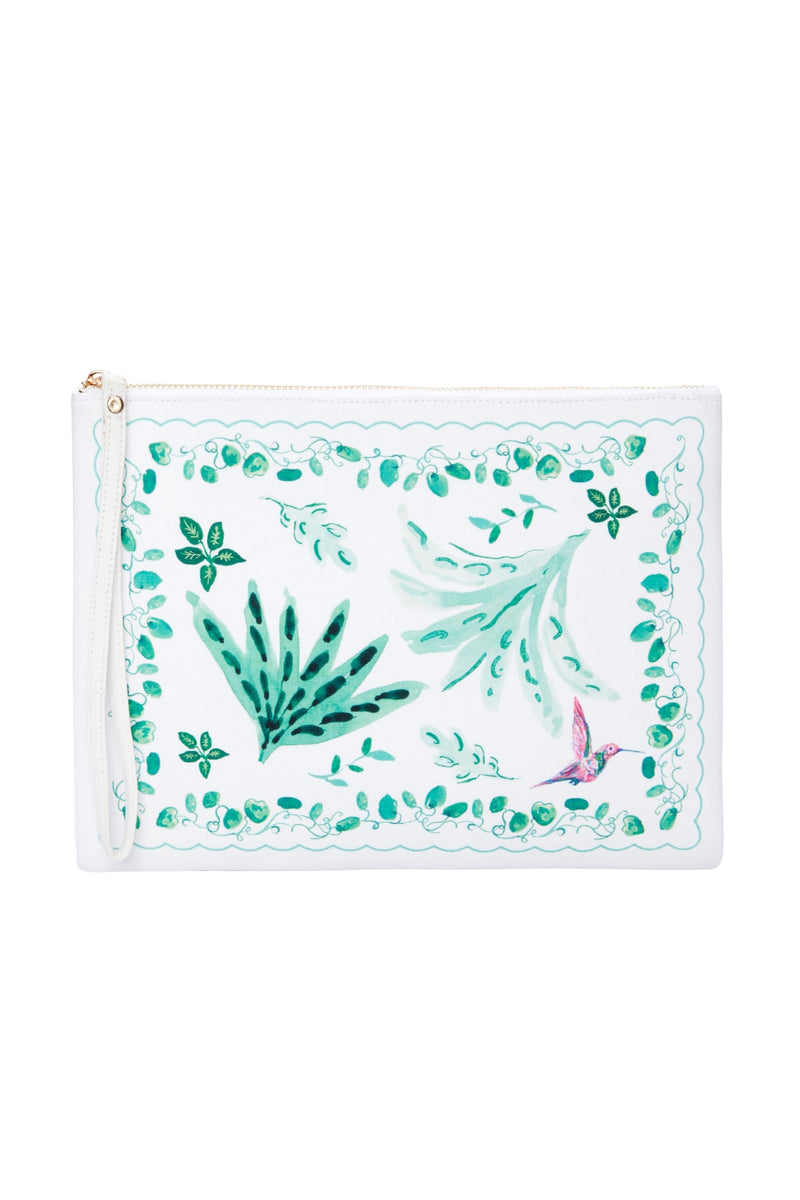 Load image into Gallery viewer, Trailing Leaves Cotton Kaftan Dress and Pochette Set