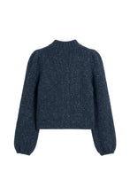 Load image into Gallery viewer, Bruton Navy Knitted Merino Wool, Alpaca &amp; Silk Cardigan Jacket