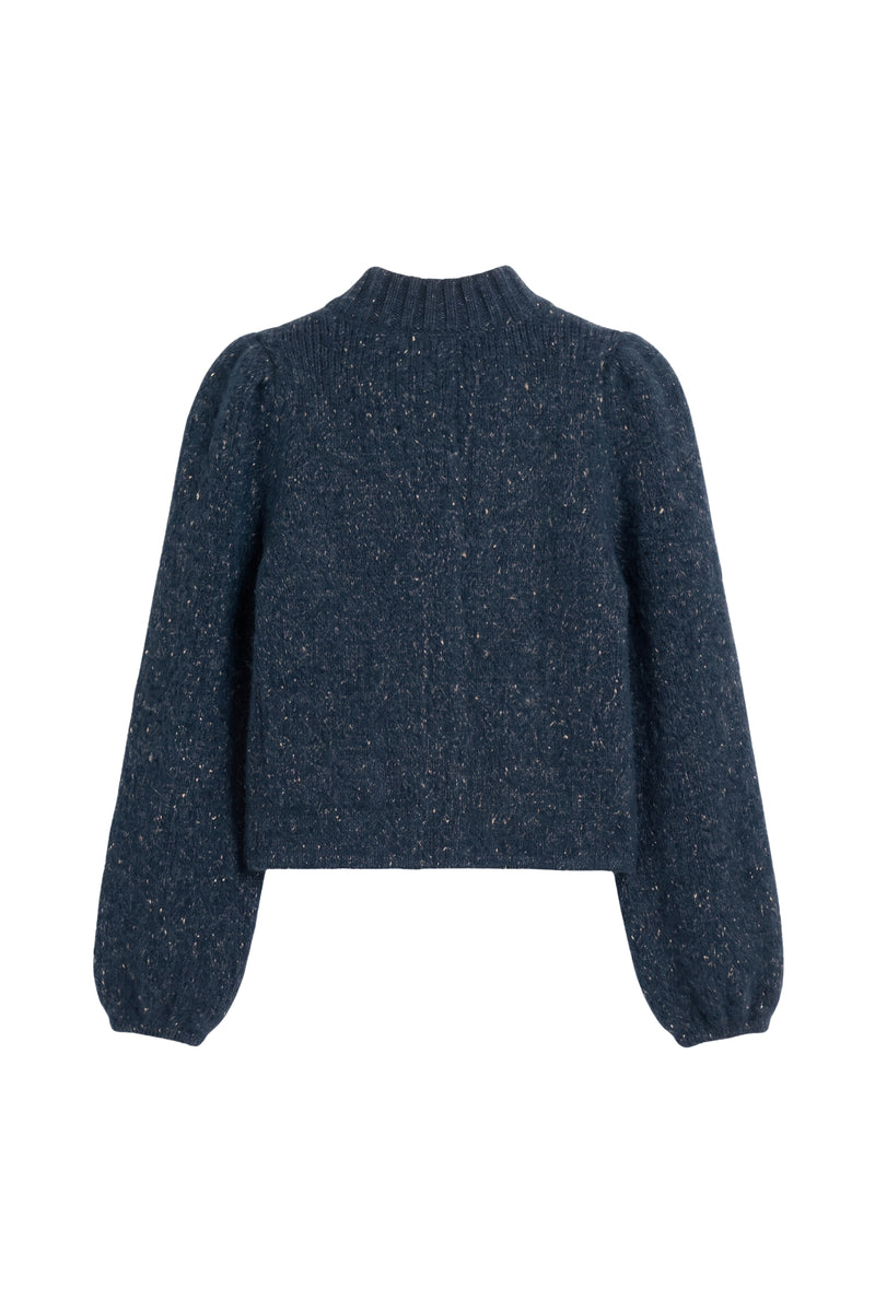 Load image into Gallery viewer, Bruton Navy Knitted Merino Wool, Alpaca &amp; Silk Cardigan Jacket