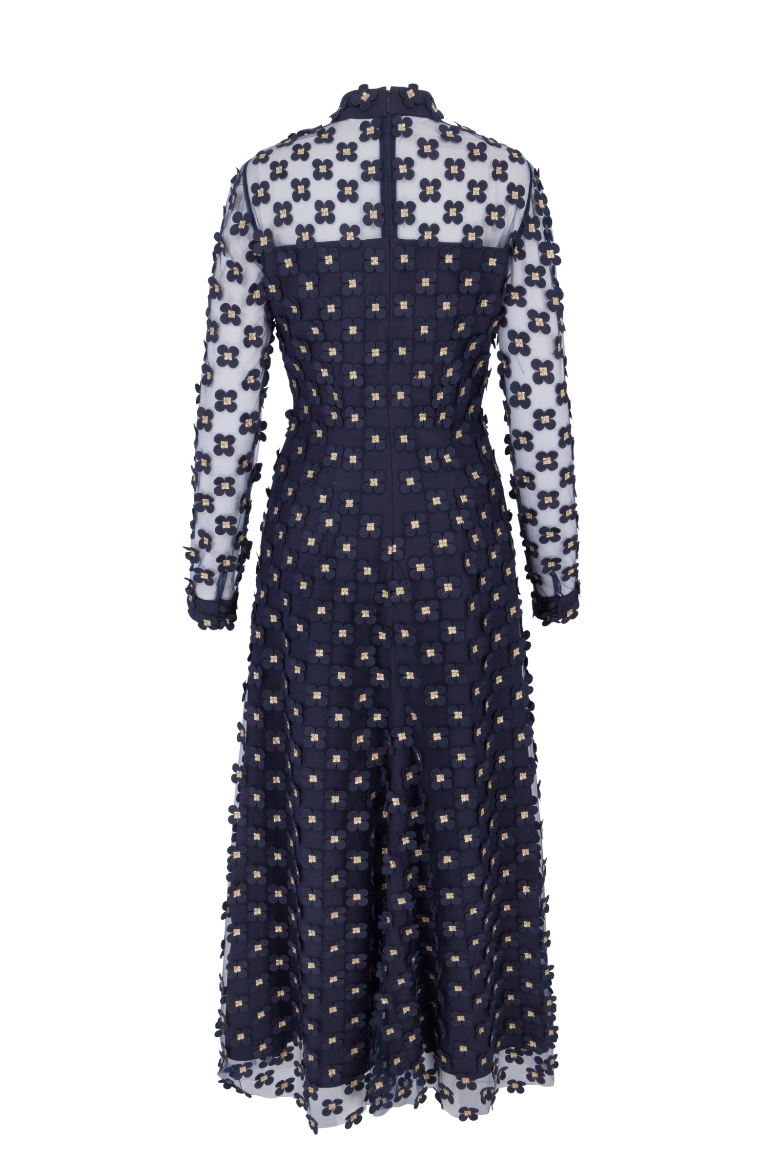 Keres Dress Navy Appliqué Daisy Lace | Suzannah London