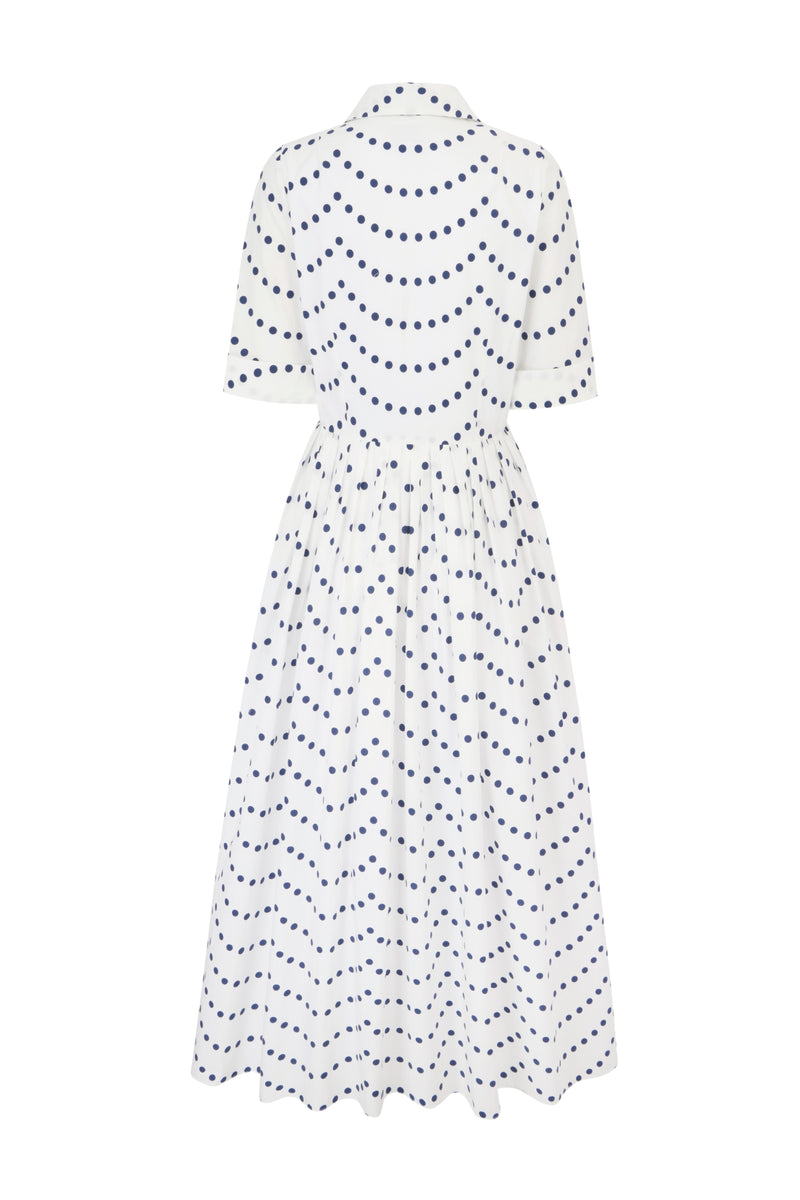Load image into Gallery viewer, Albi Cotton Shirt Dress Scallop Dots - ARCHIVE SALE
