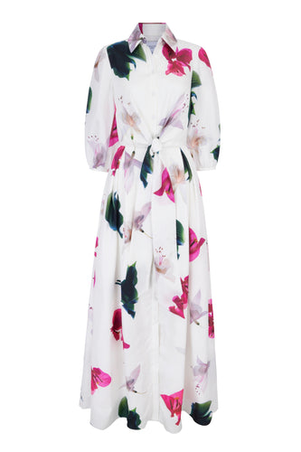 Trixie Floor Length Silk Shirt Dress x Rachel Levy