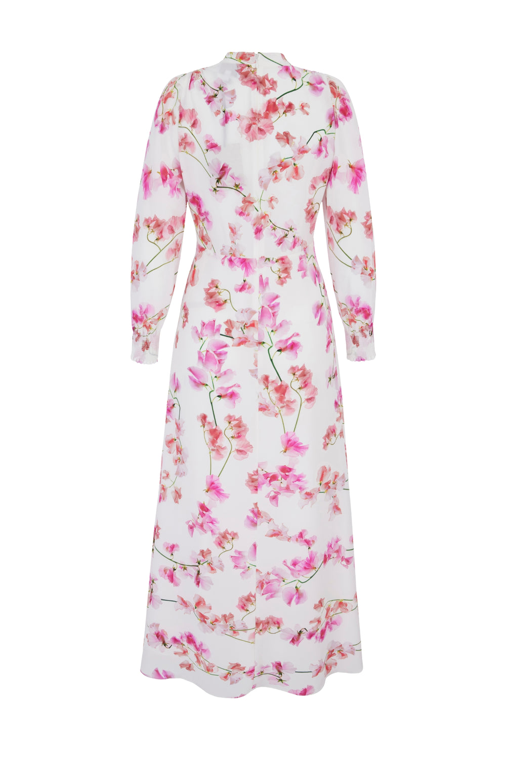 Load image into Gallery viewer, Georgina Silk Tea Dress Sweet Peas