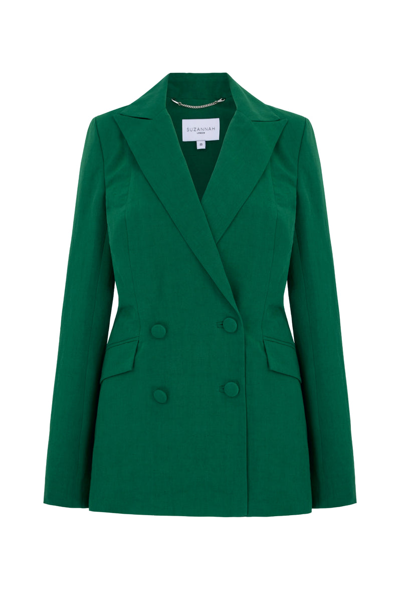 Load image into Gallery viewer, Rapallo Double Breasted Blazer Green Linen