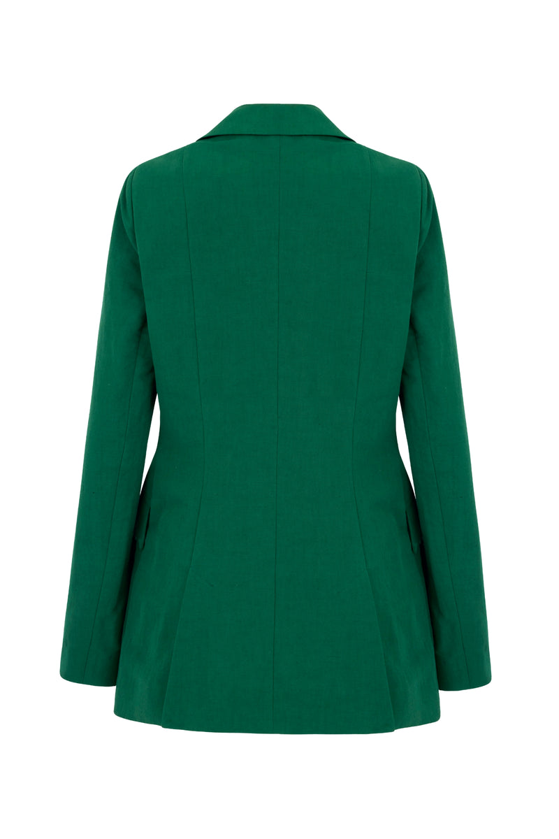 Load image into Gallery viewer, Rapallo Double Breasted Blazer Green Linen