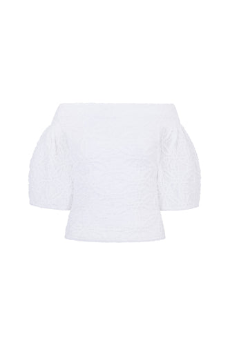 Darcy Top Smocked Cotton White