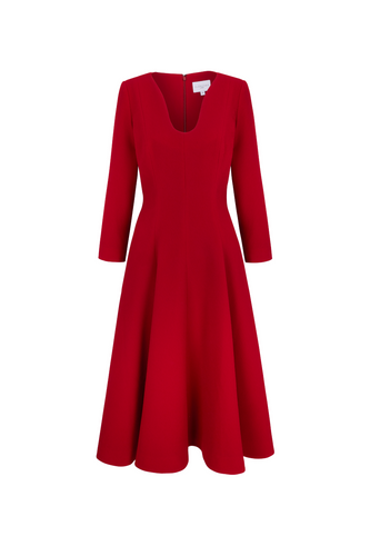 Arlena Midi Dress Ruby Cloqué