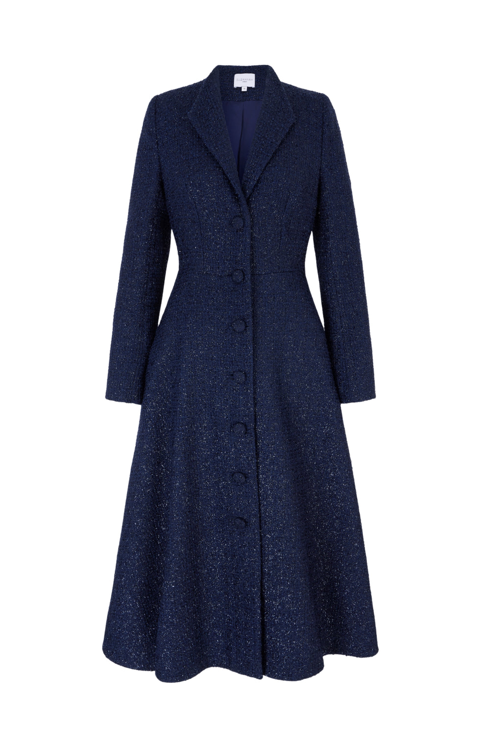 Load image into Gallery viewer, Louisa Coat Dress Metallic Tweed Navy