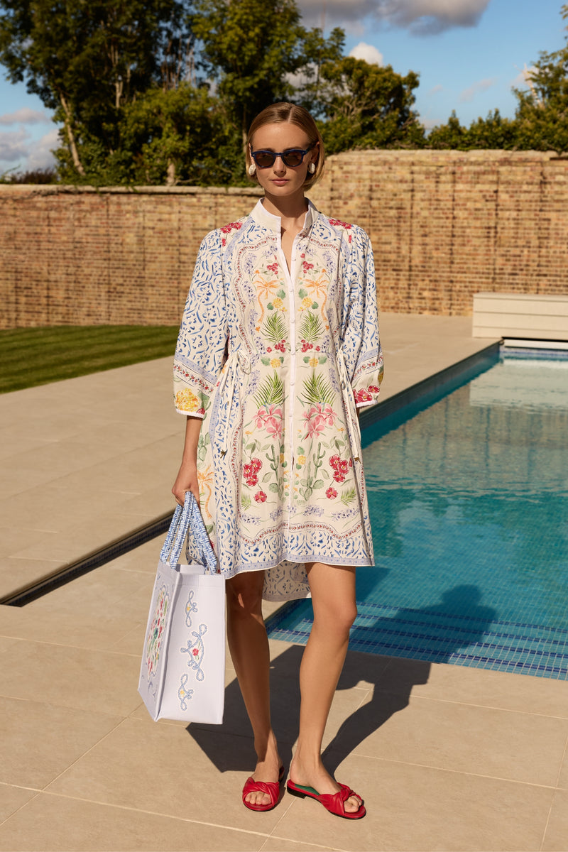 Anthena Cotton Kaftan Greek Geraniums | Suzannah London