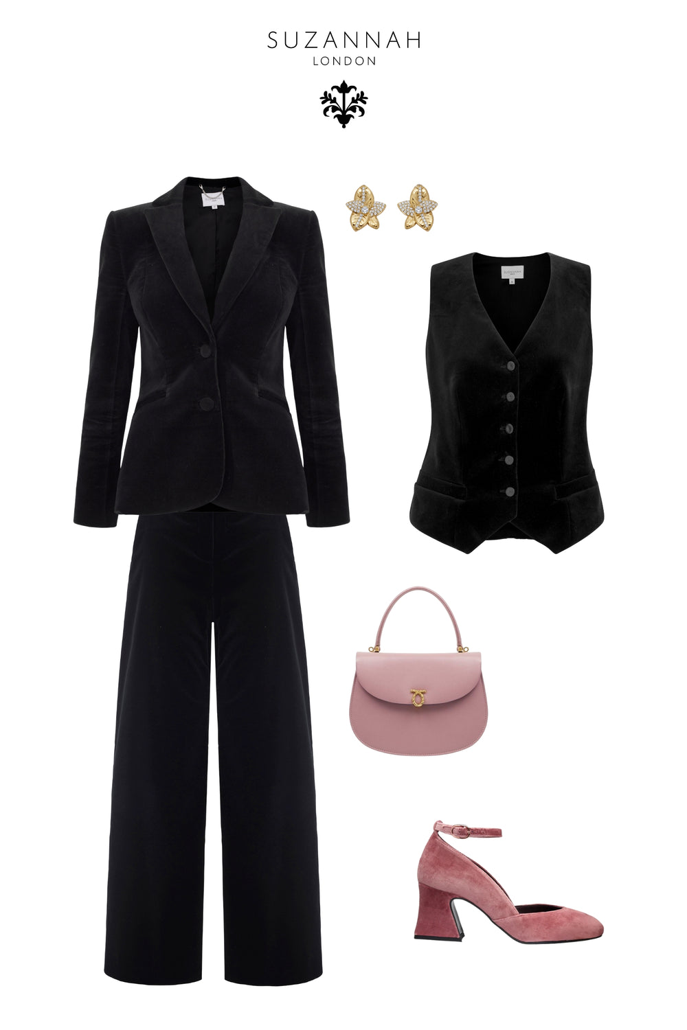 Load image into Gallery viewer, Brooklyn 24 Black Velvet 3-Piece Suit