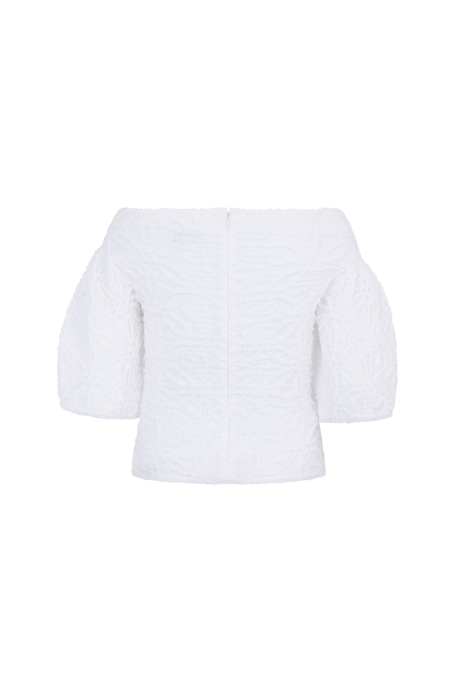 Darcy Top Smocked Cotton White | Suzannah London