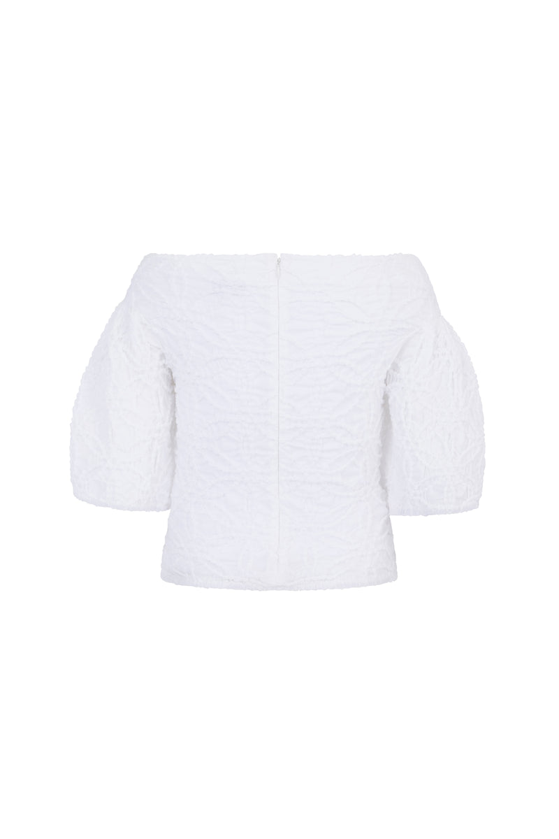 Load image into Gallery viewer, Darcy Top Smocked Cotton White