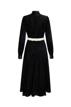 Load image into Gallery viewer, Biarritz Dress Black Polka Dot Velvet