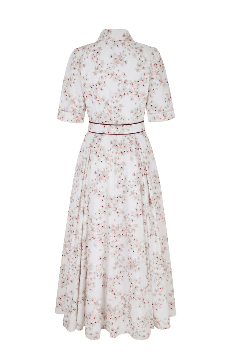 Load image into Gallery viewer, Flora Cherry Blossom Cotton Shirt Dress ARCHIVE SALE