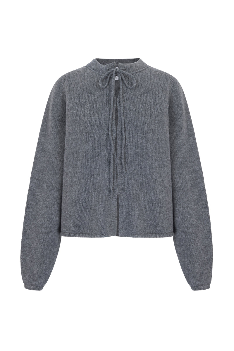 Load image into Gallery viewer, Fine Lambswool and Cashmere Cardigan Grey