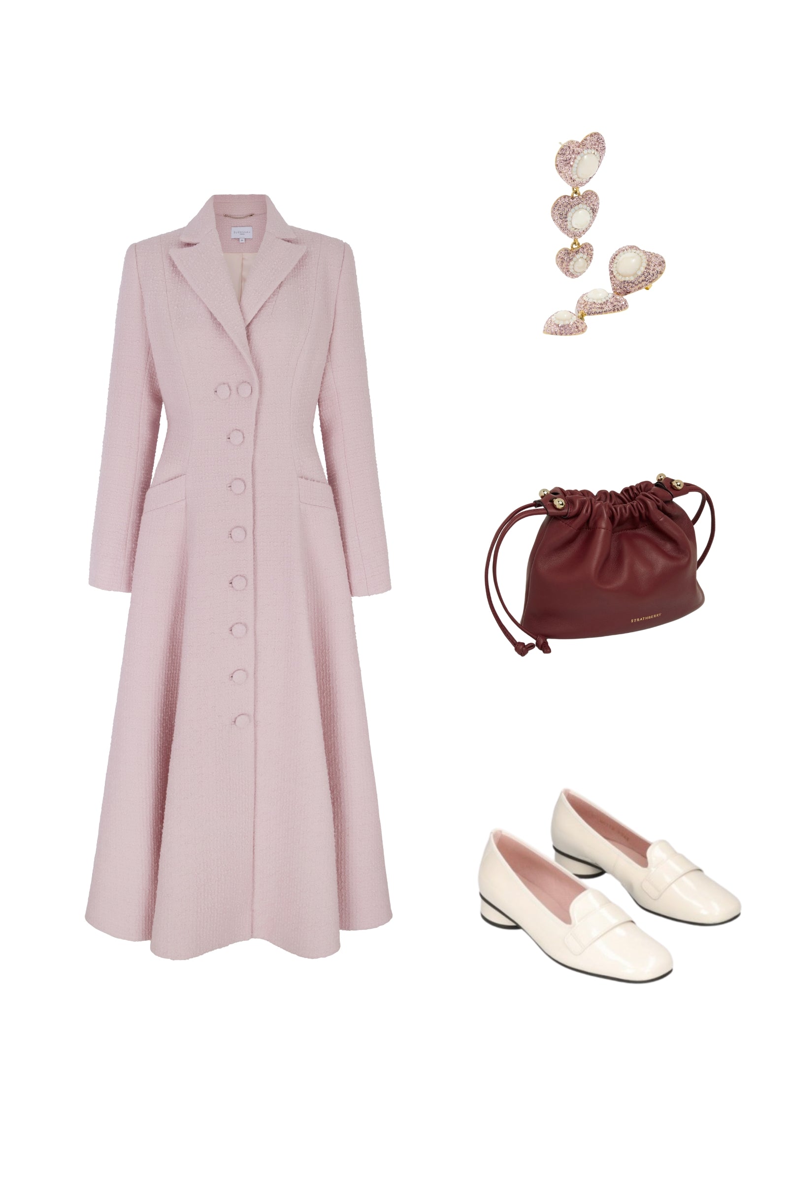 Alabama Coat Vintage Pink Boucl Tweed | Suzannah London Alabama Coat Vintage Pink Boucl Tweed | Suzannah London