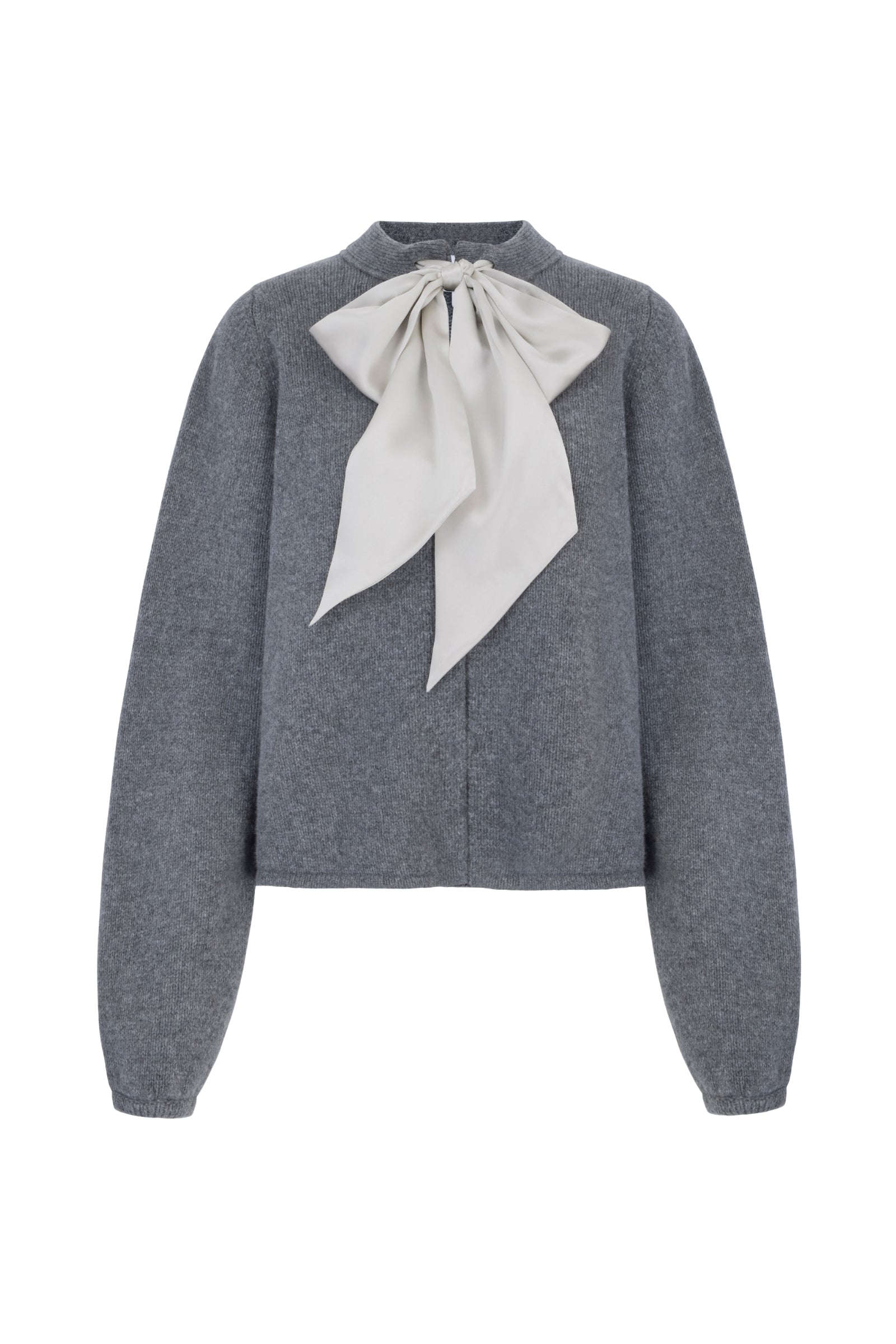 Fine Lambswool and Cashmere Cardigan Grey