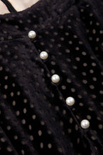 Load image into Gallery viewer, Biarritz Dress Black Polka Dot Velvet