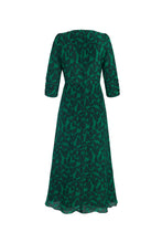 Load image into Gallery viewer, Adela Tea Dress Green Ink leaves