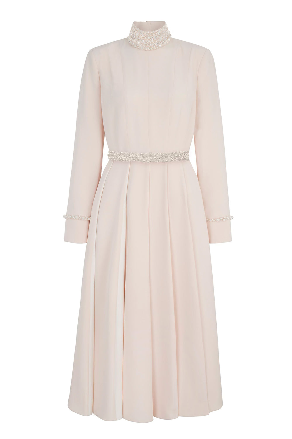 Load image into Gallery viewer, Adelyn Dress Blush and Pearl Silk Cady