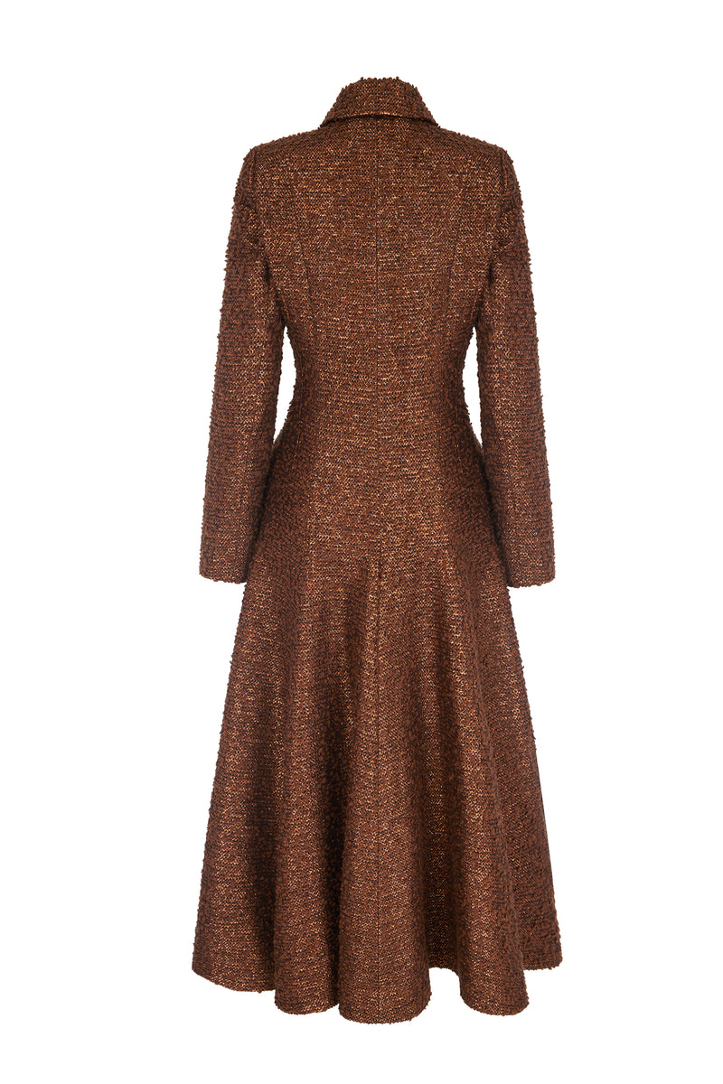 Load image into Gallery viewer, Alabama Coat Dress Copper Metallic Tweed - ARCHIVE SALE