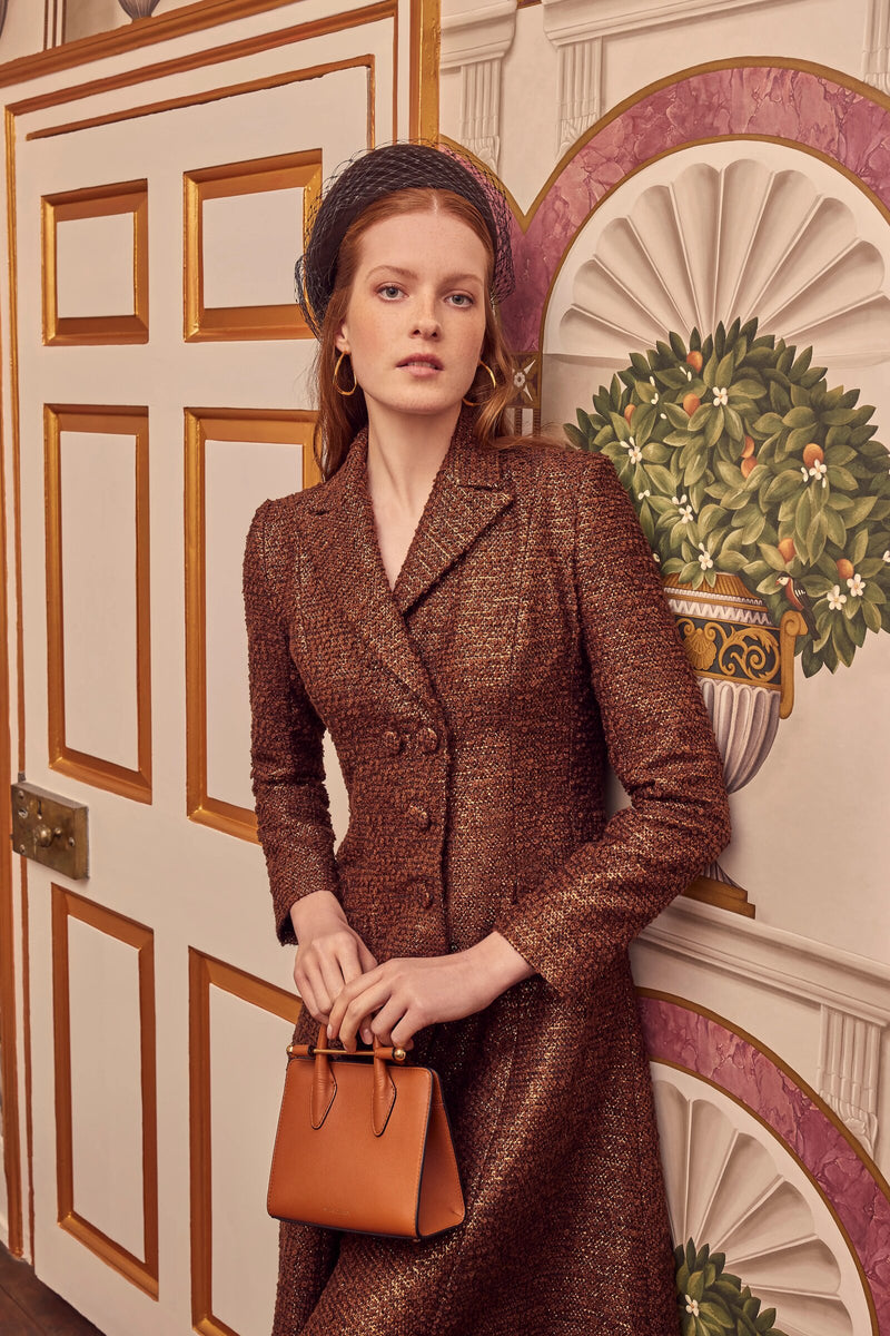 Load image into Gallery viewer, Alabama Coat Dress Copper Metallic Tweed - ARCHIVE SALE