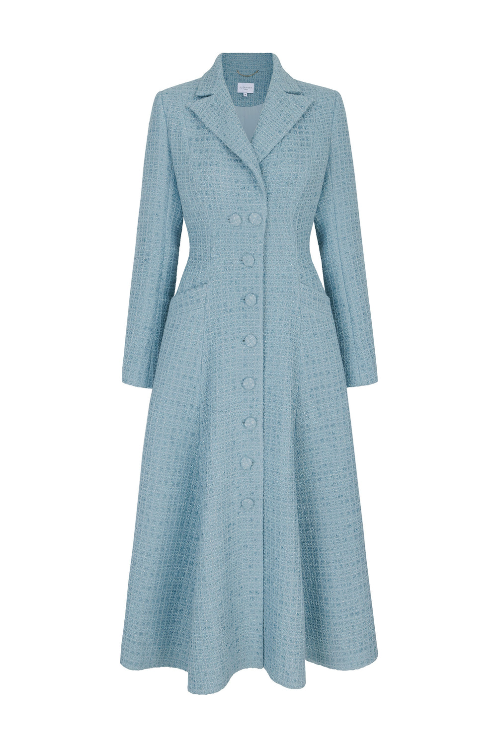 Load image into Gallery viewer, Alabama Coat Dress Ribbon Tweed Heritage Blue