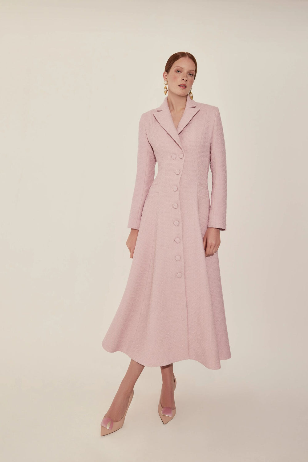 Load image into Gallery viewer, Alabama Coat Vintage Pink Boucle Tweed