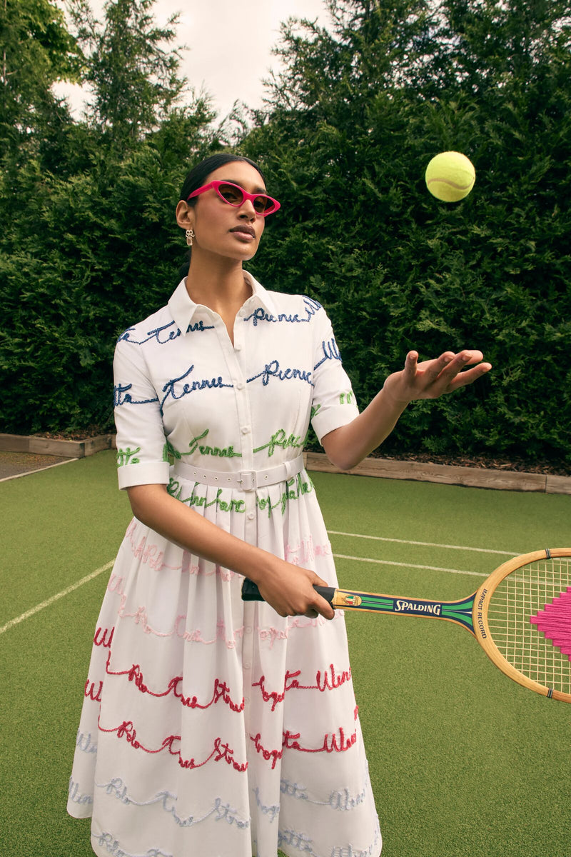 Load image into Gallery viewer, British Summer Embroidered Shirt Dress