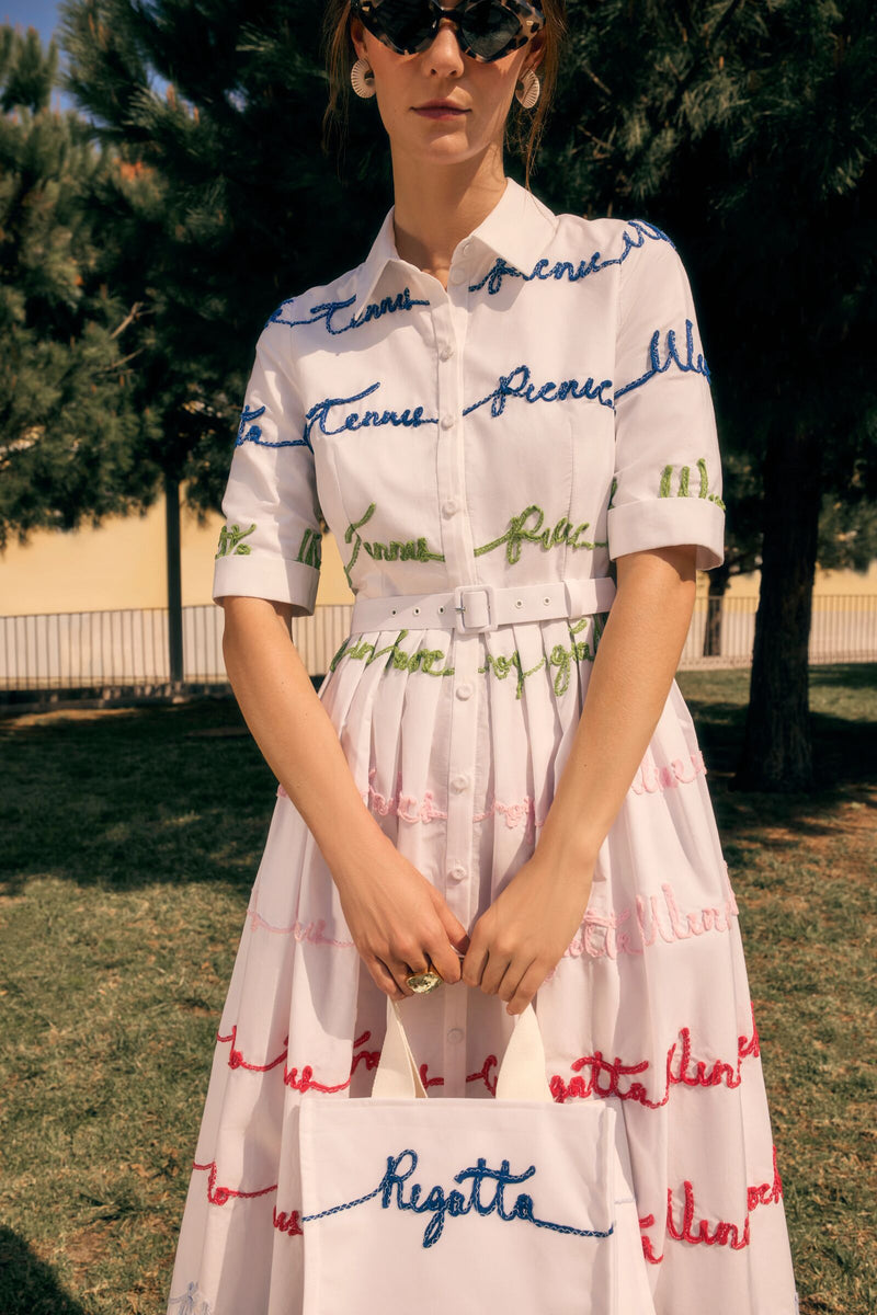 Load image into Gallery viewer, British Summer Embroidered Shirt Dress