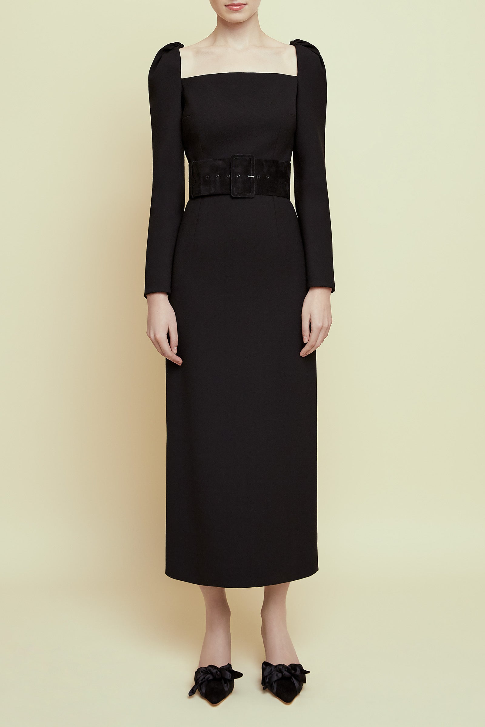 Alice Dress Black Wool Crepe