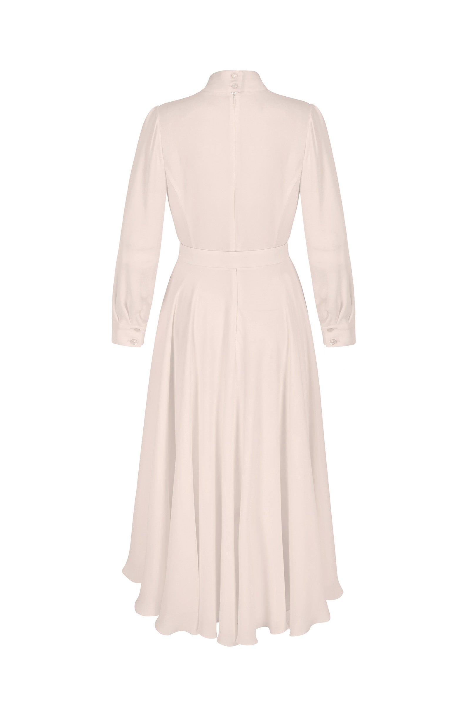 Allison Pure Dress Peach Silk Crepe | Suzannah London