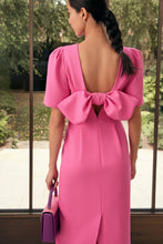 Load image into Gallery viewer, Annabel Bow Shift Dress 26 Raspberry