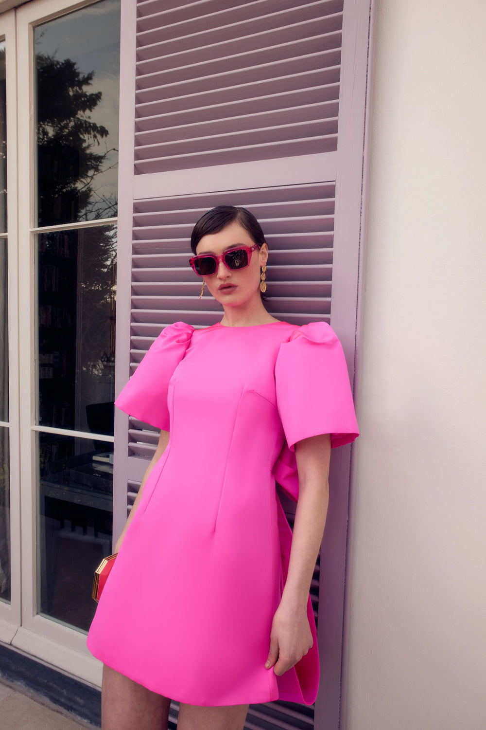 Load image into Gallery viewer, Annabel Bow Dress Neon