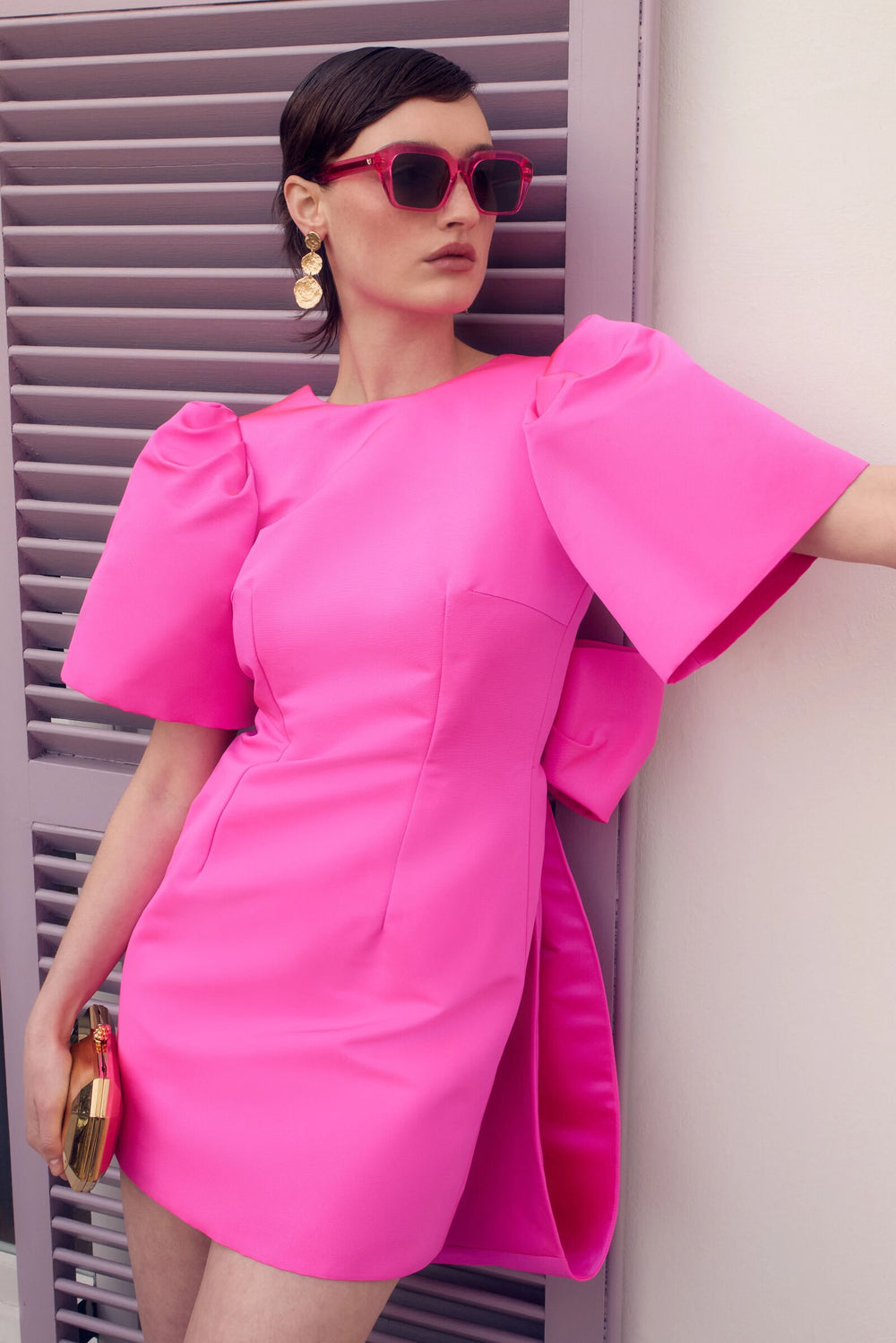 Load image into Gallery viewer, Annabel Bow Dress Neon