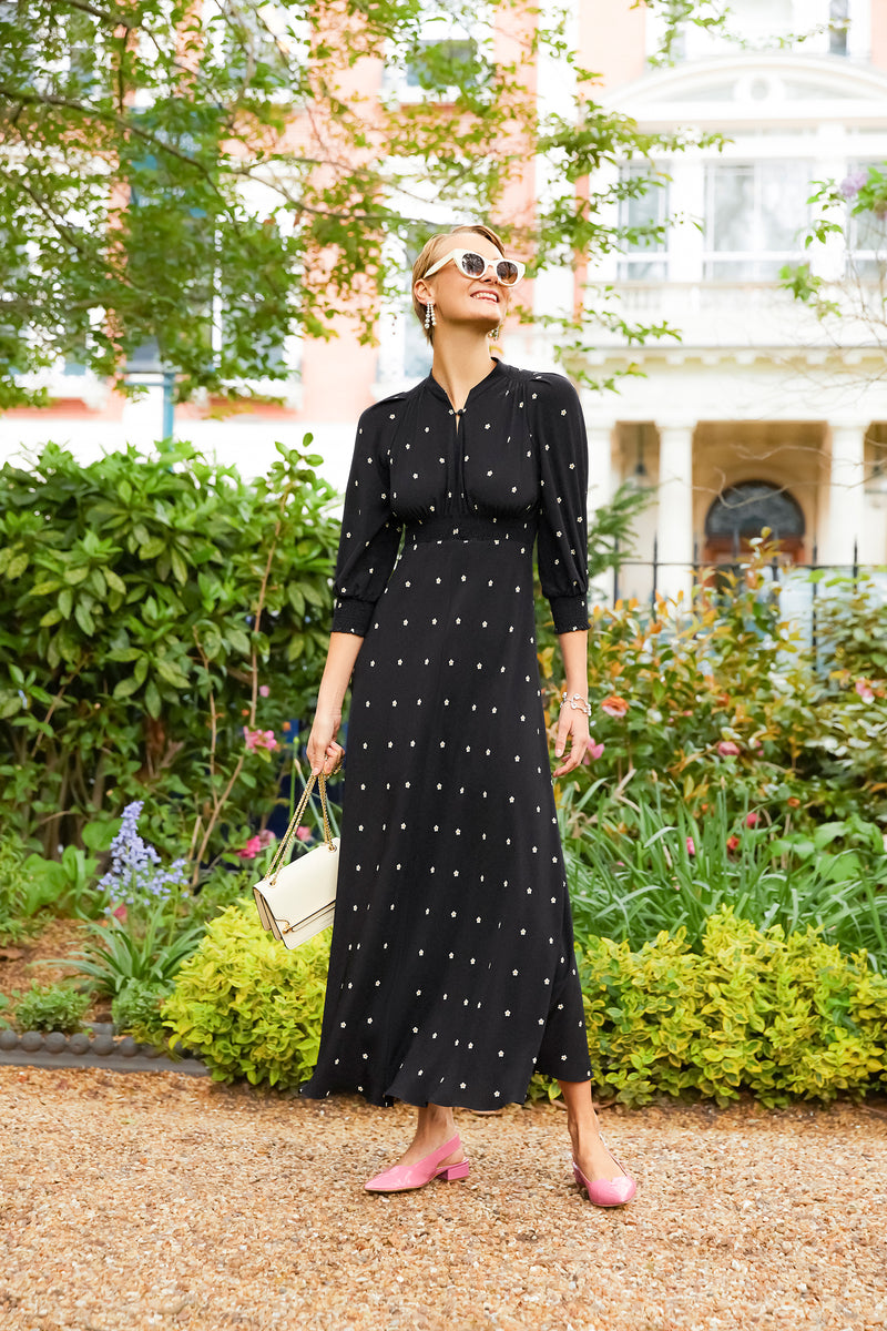 Load image into Gallery viewer, Aria Tea Dress Pearl Dots - ARCHIVE SALE