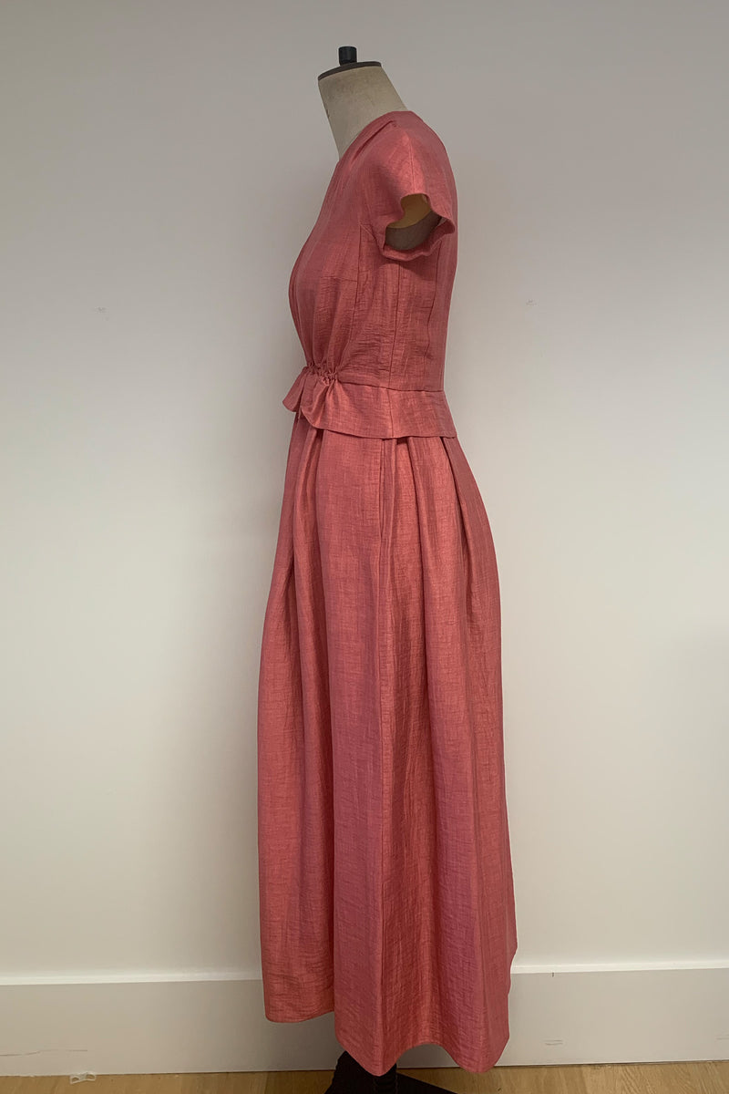 Load image into Gallery viewer, Aurelia Dress Raspberry Luxe Linen - ARCHIVE SALE