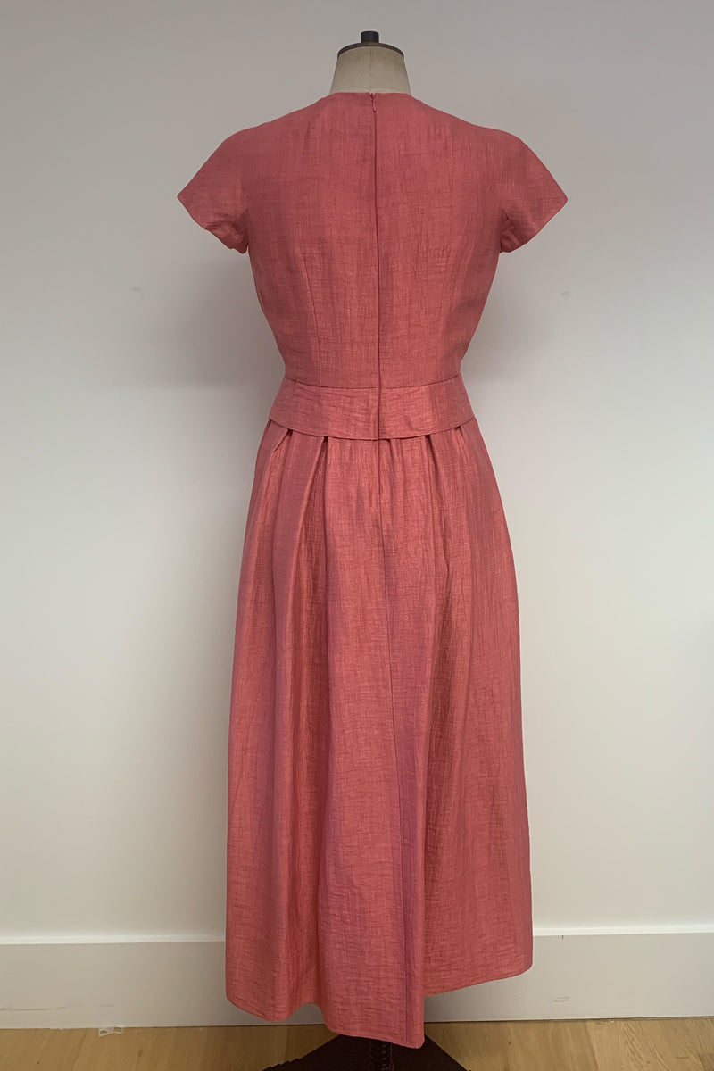 Load image into Gallery viewer, Aurelia Dress Raspberry Luxe Linen - ARCHIVE SALE